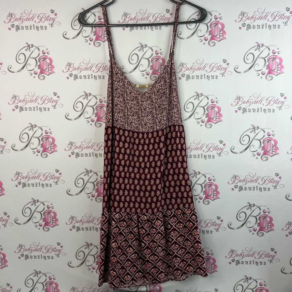 Women’s secret dress Aztec beads wooden Bohemian Red and White Sleeveless Dress